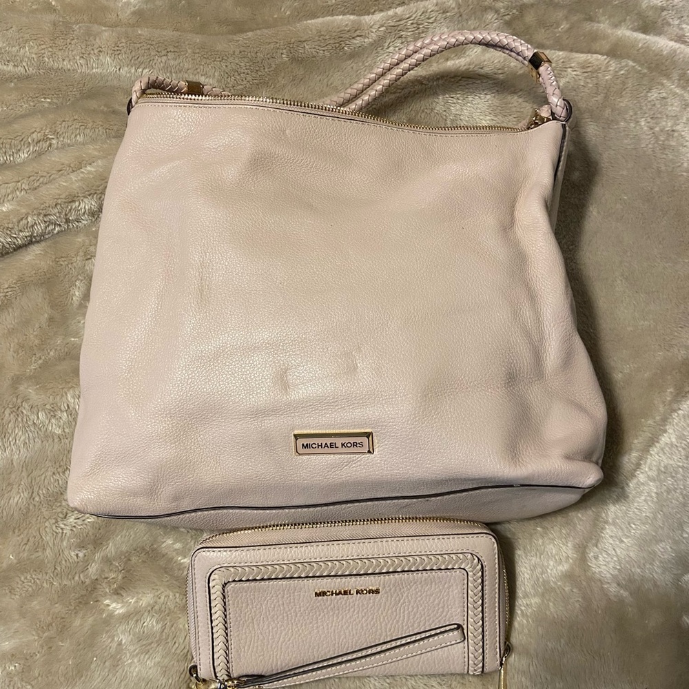 Michael Kors blush pink purse & wallet